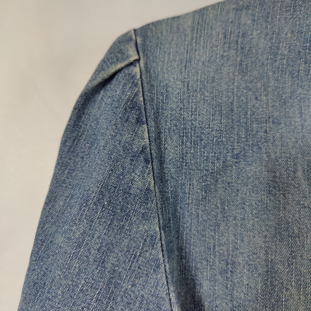 Willi Smith Women's 100% Cotton Embellished Jean Denim Jacket Blazer, Sz M - Picture 5 of 9
